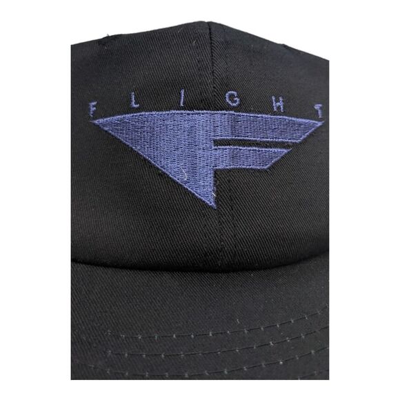 Vintage 80’s‎ Nike Flight Basketball Black Purple Zipper Back Hat Cap Rare - Picture 2 of 6